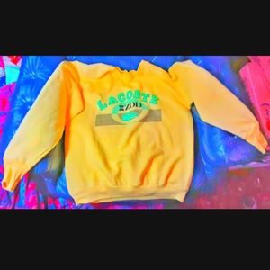 IZOD lacoste alligator fruit of the loom neon yellow large large size sweatshirt